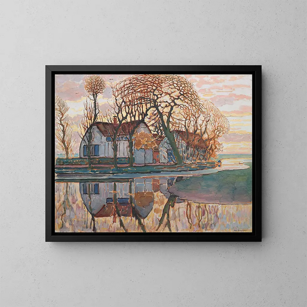 Ferme près de Duivendrecht - Piet Mondrian — inramlat konstverk på väggen