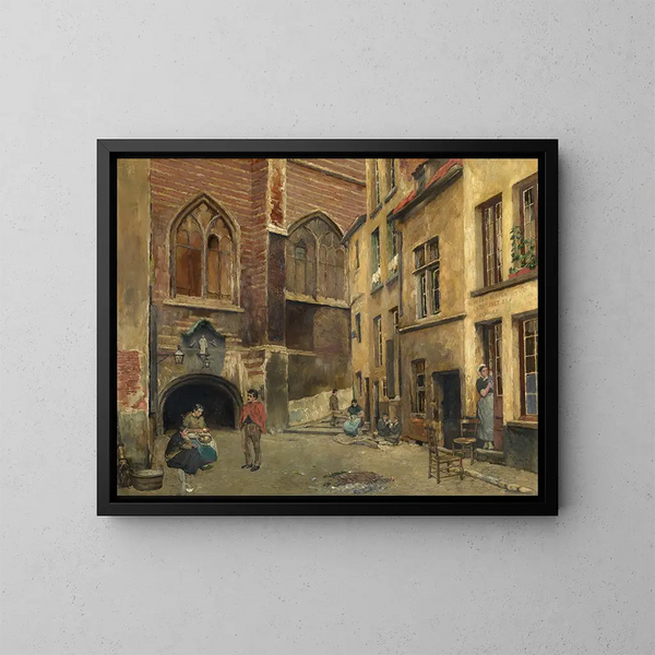 L'ancienne halle aux bouchers d'Anvers - Piet Verhaert — inramlat konstverk på väggen