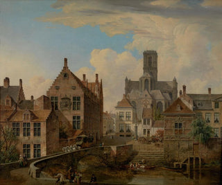 katedralen Saint-Bavon och Reep i Gent - Pieter Frans De Noter — vy av konstverket