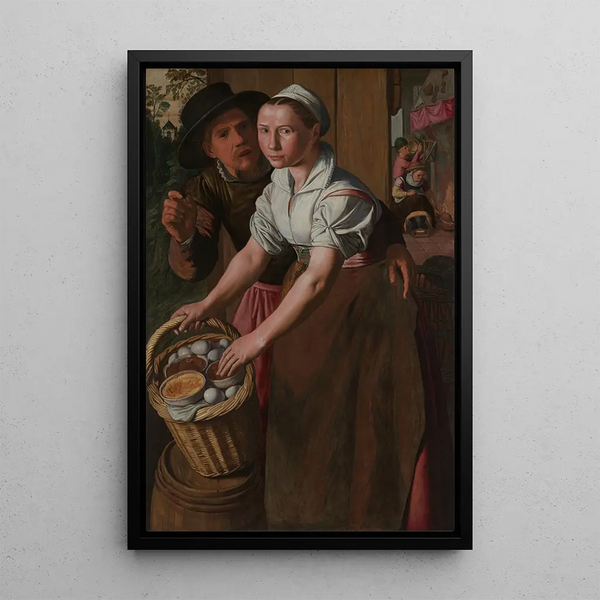 La fille aux œufs - Pieter Aertsen — inramlat konstverk på väggen