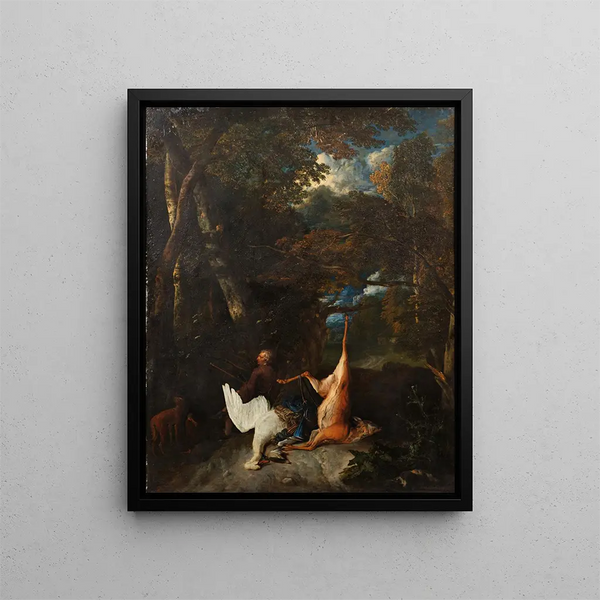 Pieter Andreas Rysbrack - Landscape with a hunter and a hunting trophy.webp