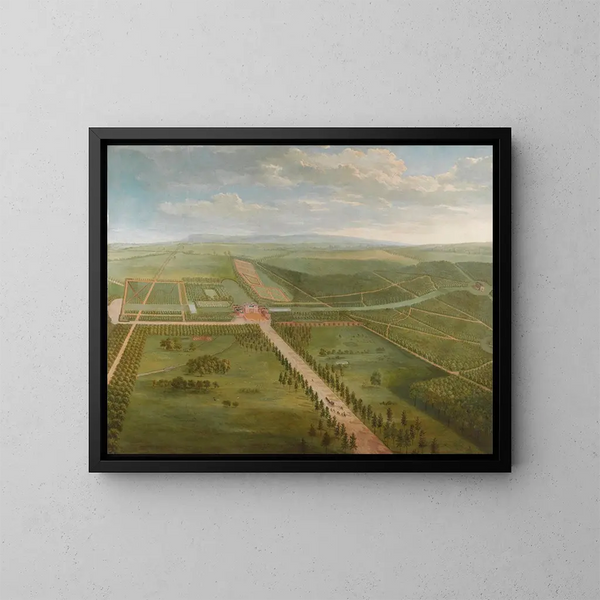 Vue de Tottenham Park, Wiltshire - Pieter Andreas Rysbrack — inramlat konstverk på väggen