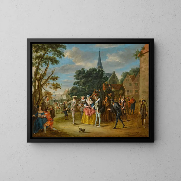 Scen från commedia dell'arte - Pieter Angillis — inramlat konstverk på väggen