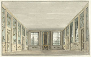 Pieter Barbiers - Ontwerp voor een toneeldecor van een interieur.webp