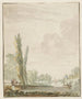 Vue le long d'une rivière avec un pavillon de thé sur la droite - Pieter Bartholomeusz Barbiers — vy av konstverket