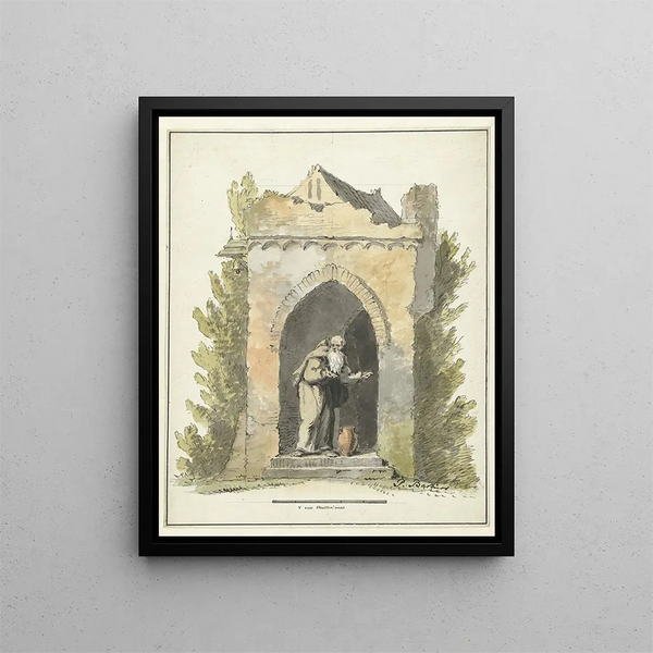 Pieter Bartholomeusz Barbiers - Kluizenaar voor een stenen kapel.webp