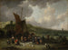 La Plage de Scheveningen avec pêcheur revenant - Pieter Bout — vy av konstverket