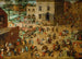 Barnlek - Pieter Bruegel den äldre — vy av konstverket