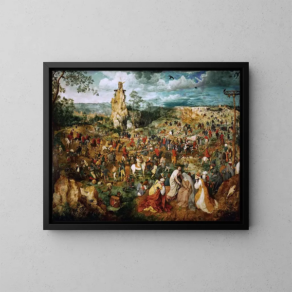 La Procession au Calvaire - Pieter Bruegel den äldre — inramlat konstverk på väggen