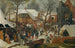 L'Adoration des mages dans la neige - Pieter Brueghel le Jeune — vy av konstverket