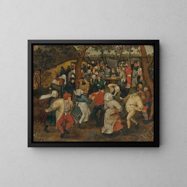 Le Festin de mariage en plein air - Pieter Brueghel le Jeune — inramlat konstverk på väggen