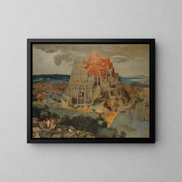 La Tour de Babel - Pieter Brueghel den yngre — inramlat konstverk på väggen