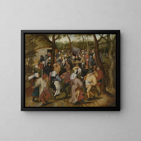 utomhus bröllopsdans - Pieter Brueghel den yngre — inramlat konstverk på väggen