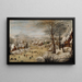 vinterlandskap med skridskoåkare och fågelfälla - Pieter Brueghel den yngre — inramlat konstverk på väggen
