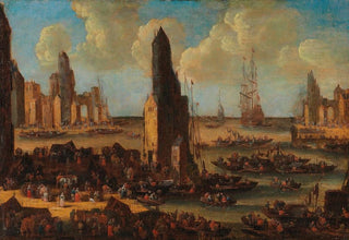 Pieter Casteels II - A harbour with numerous boats.webp