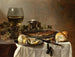 naturtavla med sill, vin och bröd - Pieter Claesz — vy av konstverket