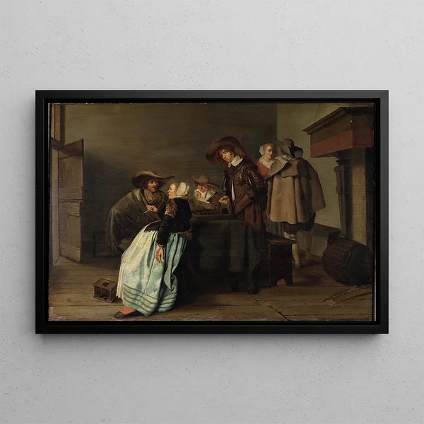 En konversation - Pieter Codde — inramlat konstverk på väggen