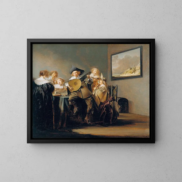 Compagnie des musiciens - Pieter Codde — inramlat konstverk på väggen