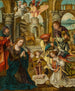 L'Adoration des bergers Luc 2:16-20 - Pieter Coecke van Aelst — vy av konstverket