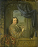 porträtt av en man med en klocka - Pieter Cornelisz van Slingelandt — vy av konstverket