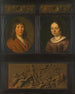 Porträtt av en man och en kvinna inramade av två miniatyrer av en dekorativ frise med skalmotiv och en Triumf av Amphitrite - Pieter Cornelisz van Slingelandt — vy av konstverket
