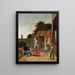 En man som röker och en kvinna som dricker i en gård - Pieter de Hooch — inramlat konstverk på väggen