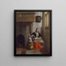 En kvinna som skalar äpplen - Pieter de Hooch — inramlat konstverk på väggen