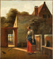 En städerska med en hink i en bakgård - Pieter de Hooch — vy av konstverket