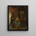 En inomhusscen med en kvinna som spelar luta och en man som spelar violin - Pieter de Hooch — inramlat konstverk på väggen