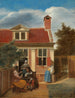 Personer i en gård bakom ett hus - Pieter de Hooch — vy av konstverket