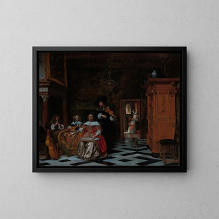 Pieter De Hooch - Portrait of a Family Playing Music.webp