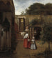 kvinna och barn i en gård - Pieter de Hooch — vy av konstverket