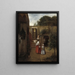 kvinna och barn i en gård - Pieter de Hooch — inramlat konstverk på väggen