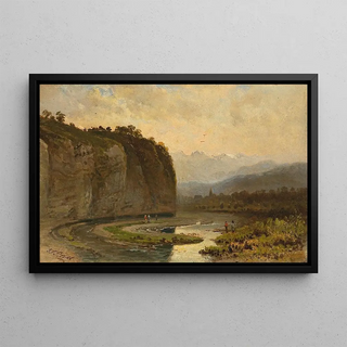 Pieter Franciscus Peters - Scene of the Inntal near Pfunds in Tyrol.webp