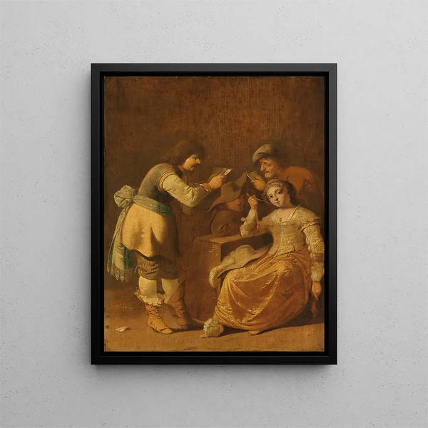 Pieter Jansz Quast - Card players with woman smoking a pipe.webp