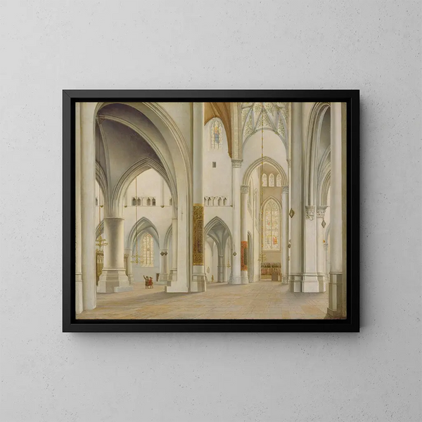 L'intérieur de Saint-Bavon de Haarlem - Pieter Jansz Saenredam — inramlat konstverk på väggen