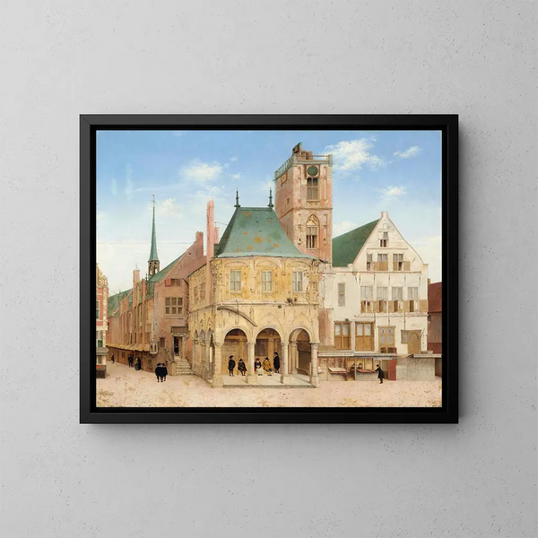 den gamla stadshuset i Amsterdam - Pieter Jansz Saenredam — inramlat konstverk på väggen