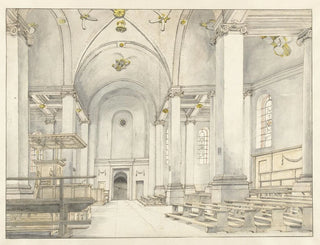Pieter Jansz Saenredam - View of the Nave of the Nieuwe Kerk Haarlem Looking West.webp