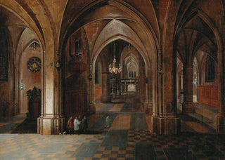 Pieter Neeffs the Elder - A church interior by night.webp