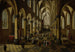 Längd: 60 cm, Höjd: 45 cm, Teknik: olja på duk, Ursprung: Nederländerna, Konsttryck av Pieter Neeffs den Yngre, "L'église Saint-Walburge à Anvers avec une messe en cours, de nombreuses figures et une porte ouverte à droite" — vy av konstverket