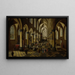 Längd: 60 cm, Höjd: 45 cm, Teknik: olja på duk, Ursprung: Nederländerna, Konsttryck av Pieter Neeffs den Yngre, "L'église Saint-Walburge à Anvers avec une messe en cours, de nombreuses figures et une porte ouverte à droite" — inramlat konstverk på väggen