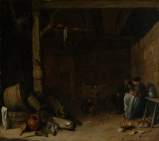 Pieter de Bloot - Inneres eines Bauernhauses mit Bauernfamilie.webp