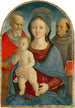 La Vierge à l'Enfant avec les saints Jérôme et Antoine de Padoue - Pietro di Francesco degli Orioli — vy av konstverket