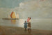 På stranden - Pietro Fragiacomo — vy av konstverket