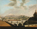 Vue des volcans depuis le toit d'un palais civil novohispanique - Pietro Gualdi — vy av konstverket