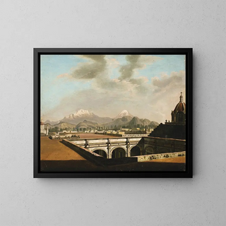 Pietro Gualdi - Vista de los Volcanes desde la azotea de un Palacio Civil Novohispano.webp