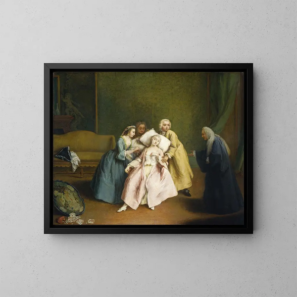 Le Faible - Pietro Longhi — inramlat konstverk på väggen