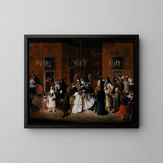 Le Ridotto - Pietro Longhi — inramlat konstverk på väggen