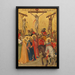 La Crucifixion - Pietro Lorenzetti — inramlat konstverk på väggen