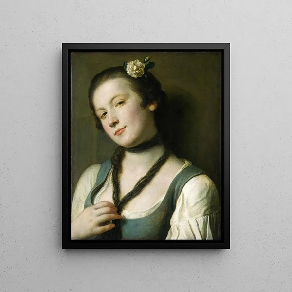 Pietro Rotari - A Girl with a Flower in Her Hair.webp